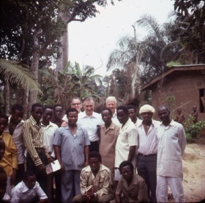 James E. Faust with West African Mormons